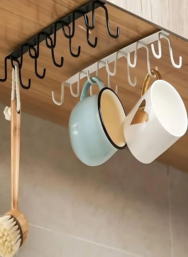 Hian Double-Row 12 Hooks Metal Hanging Rack | 26x7.5 cm, White, Pack of 1 | Rust-Resistant Metal with Anti-Slip Coating | Maximizes Space & Prevents Slippage | Perfect for Kitchen, Bathroom & Home Use - Image 5
